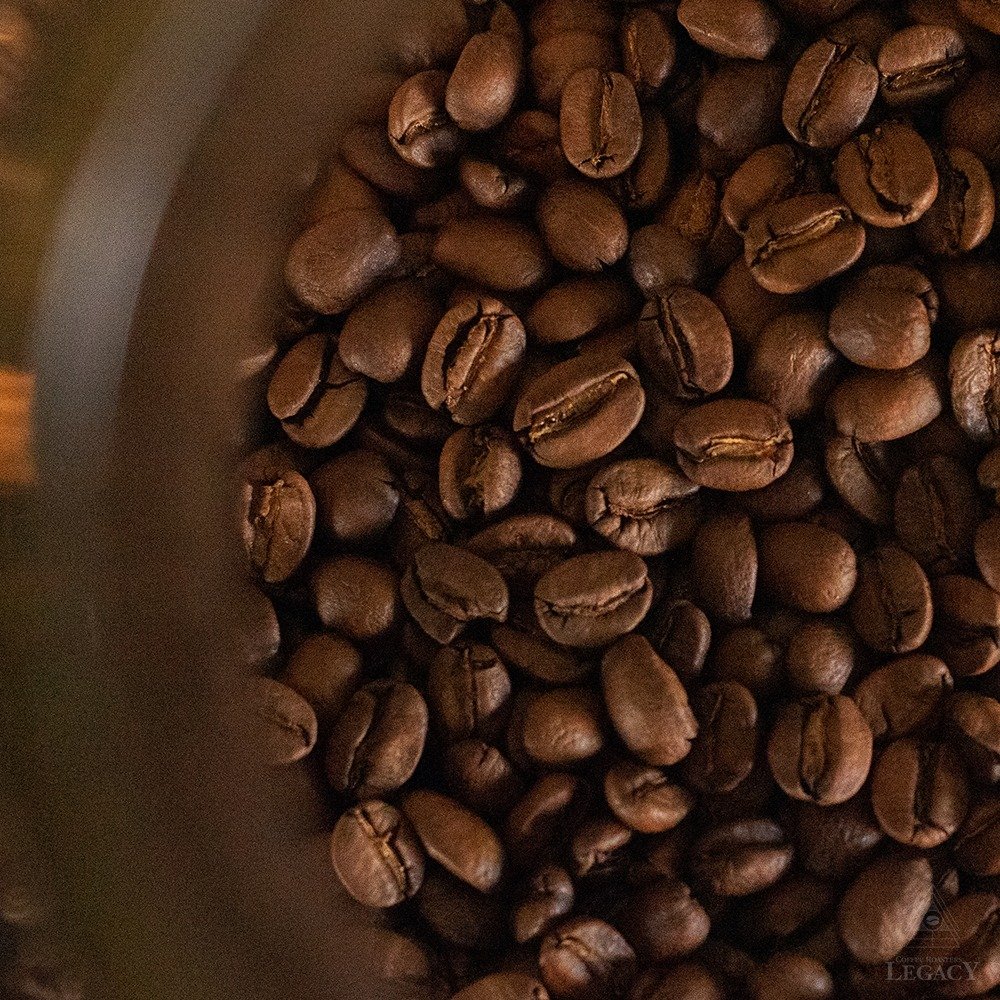 Detalle de granos de café tostado